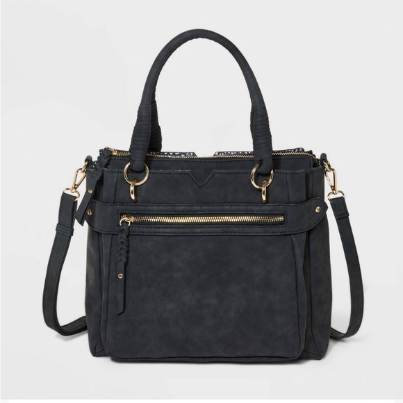 Gray suede messanger bag - Picture 1 of 4